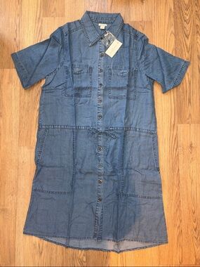 Sundance Denim Shirt Dress in Medium Blue
